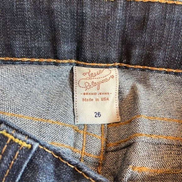 True Religion Straight Yellow Stitch / Buttons Flap Pocket Jeans Women's Size 26 - Picture 10 of 13